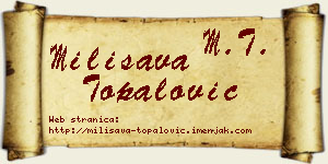 Milisava Topalović vizit kartica